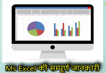 Ms Excel की सम्पूर्ण जानकारी | Details of Ms Excel in Hindi Ms excel in hindi