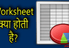 वर्कशीट क्या होती है | What is Worksheet in Hindi worksheet in hindi